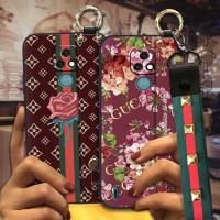 armor case New Arrival Phone Case For MOTO E7 silicone Plaid texture Dirt-resistant Wrist Strap Original Fashion Design