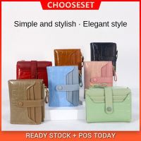 COD KKW MALL CS Womens Multi-slot Purse Zip Short Button Clip Short Wallet for Women