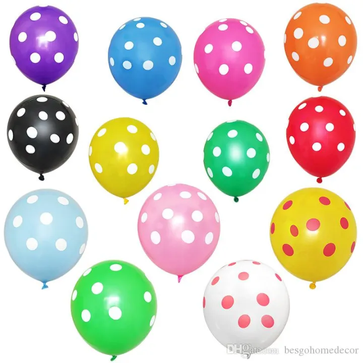 25pcs 12 Polkadots Rubber Balloons Lazada PH