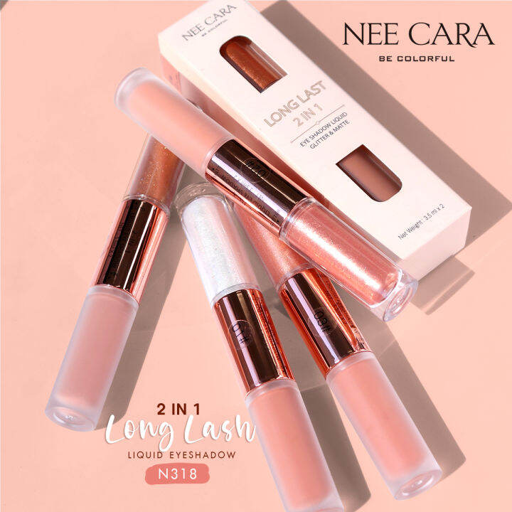 nee-cara-นีคาร่า-อายแชโดว์-อายแชโดว์แบบแท่ง-2-เนื้อ-ในแท่งเดียว-n318-long-last-2-in-1-eyeshadow-liquid-glitter-amp-matten