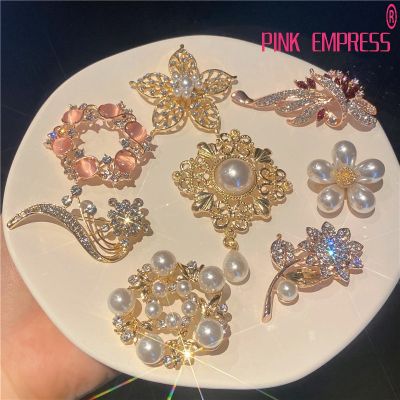 Korean Rhinestone Pearl Luxury Brooch Flower Fashion Brooch Pin Accessories