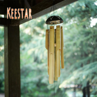 Keestar ไม้ไผ่ลมตีระฆังจีนญี่ปุ่นกลางแจ้งโรงแรมลานระฆังอาวุโสตั้งแคมป์ระเบียงตกแต่งแขวนตกแต่ง