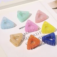 【cw】 Fashion Jelly Colored Acetate Hair Claws Ponytail Hairpin Triangles Crabs Clip Clamps Accessories