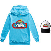 [In Stock] Dino Ranch Cotton + Polyester Sportswear Hooded Sweater Kid S Clothing Boy S Long Sleeve Spring And Autumn 2-9 Yrs Hoodie For Boys Girls