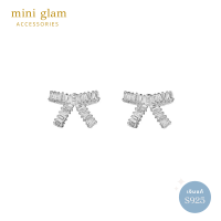 Miniglam Bonita Bow Crystal Stud Earrings ต่างหูคริสตัลรูปโบว์เงินแท้ S925