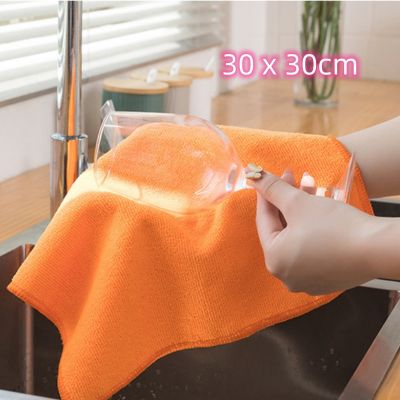 ♀◘ 3 Pcs Thickened Magic Cleaning Cloth 30x30cm Streak Free Microfiber Cloth Reusable Glass Cleaning Rag for Kitchens Glass Cars