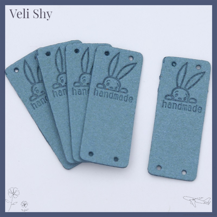 veli-shy-20ชิ้นป้ายการ์ตูนกระต่ายน่ารักสติกเกอร์ป้ายชื่อแฮนด์เมดสำหรับเสื้อผ้าทำมือแท็ก