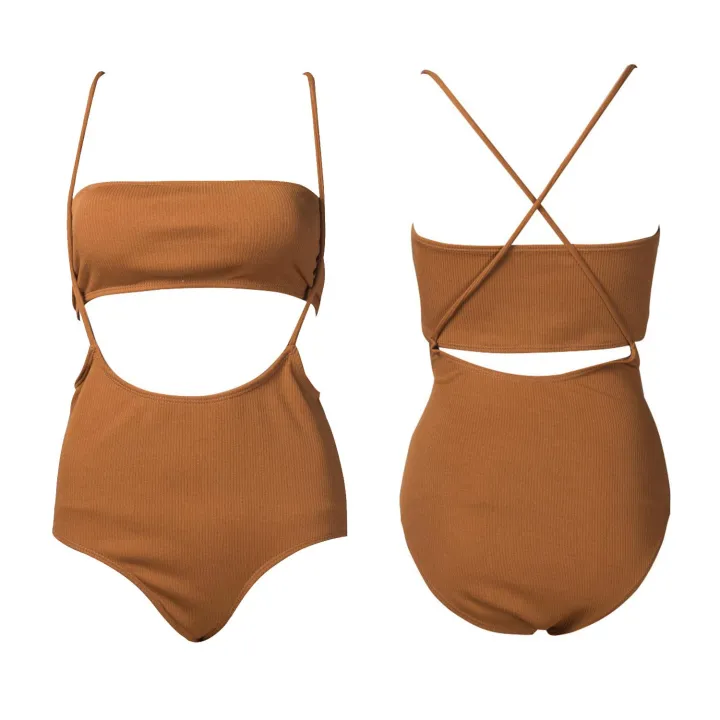 Bandeau Sling Bikini High Waist Bathing Suit Bandeau Two Piece Swimsuit