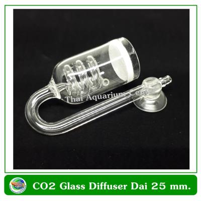 CO2 Glass Diffuser ตัวช่วยกระจาย CO2 ขนาด 25 mm. หลอดแก้ว ท่อเกลียว