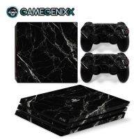 GAMEGENIXX สติกเกอร์ผิว Marble Texture รูปลอกป้องกันที่ถอดออกได้สำหรับ PS4 Pro Console และ2 Controllers