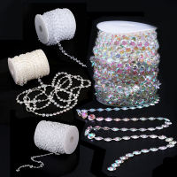 30m 10mm Crystal Acrylic Hanging Craft Beads Chain Wedding Party DIY Garland Decor Rhinestone Curtain Lighting Accessories