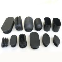 Oval Plastic Black Pipe 15x30mm-30x70mm Thickened Protection Gasket Non-Slip Blanking Insert Plugs Bung For Pipe Bolt Furniture