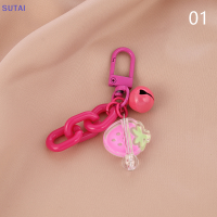 ?【Lowest price】SUTAI พวงกุญแจอะคริลิครูปโซ่พร้อมจี้ดอกไม้น่ารักน่ารักพวงกุญแจของขวัญสุดสร้างสรรค์สไตล์เกาหลีสำหรับเด็กผู้หญิง