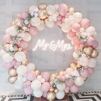 hotx【DT】 Pcs Pink Garland Balloons Gold Metal Decoration Wedding Birthday Evening Baptism