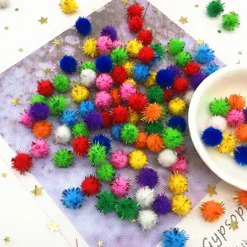 Cheap 10mm Colorful Pom pom Ball Plush Mixed Color Creative Kids