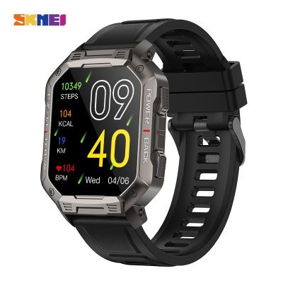 ZZOOI SKMEI 410mAh Bluetooth Call Smartwatch 1.83 inch Waterproof Heart Rate Monitor Pedometer Sports Smart Watch Men for android ios