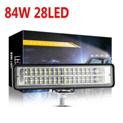 84W Car Work Light LED Bar 4x4 28LED Worklight Bar Offroad SUV ATV Tractor Boat Truck Excavator 12-60V led Spot Flood Combo Beam