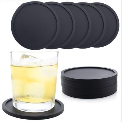 【CW】 SALE Silicone Drink Coasters Set Of 8 Non-Slip Round Soft And Durable To Multicolor