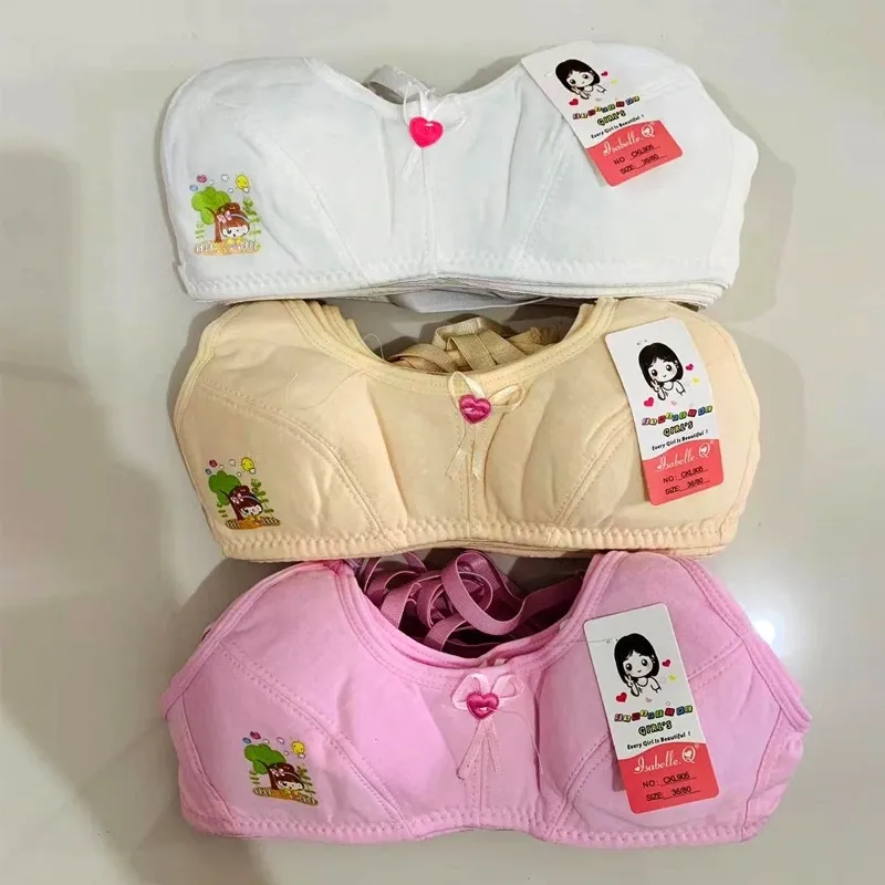 BRAS Cotton Baby Girl Bra Assorted Design Sales(6-15years)