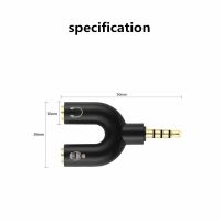 3.5mm Dual Way U Stereo Audio Jack To 2 Splitter Cable Adapter For Microphone Phone Headphone Headset Mini Converter Wholesale Cables