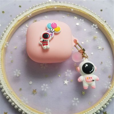 Cute Silicone Earphone Case With Key Chain For Samsung Galaxy Buds Live/Buds Pro Wireless Bluetooth Headphone Protective Cover Headphones Accessories