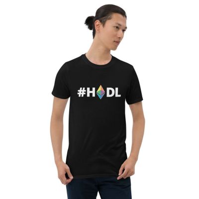 เสื้อยืดแขนสั้น คอกลม ทรงหลวม พิมพ์ลายโลโก้ Ethereum Cryptocurrency สําหรับผู้ชาย  0OLY