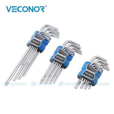 【cw】 Durable Metric Short Arm Torx Vanadium Set Star Wrench Hand Screwdriver T10 T15 T20 T25 T27 T30 T40 T45 T50 【hot】 !