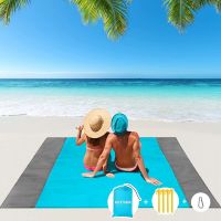 2x2.1m Waterproof Pocket Beach Mat Blanket Folding Camping Mattress Portable Lightweight Mat Outdoor Picnic Mat Sand Beach Towel