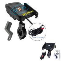 Motorcycle Mobile Phone Holder With USB Charger QC 3.0 Wireless Charger Motorbike Mirror GPS Stand Bracket Phone Mount Support