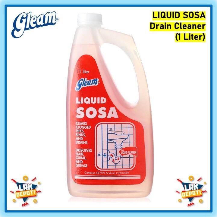 GLEAM Liquid Sosa Drain Cleaner (1L / 1000mL) for Pipes and Drainage