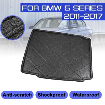 สำหรับ BMW 5 Series 2011 2012 2013 2014 2015-2017พรมปูพื้นรถยนต์พรมด้านหลัง Trunk Anti-Mud Cover