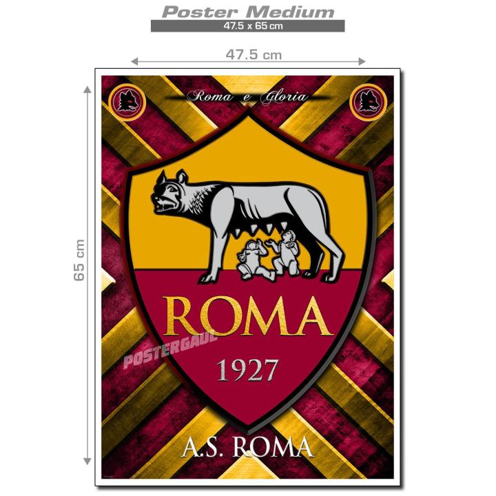 : FC Roma Logo Poster, FC Roma Logo Football Print,FC