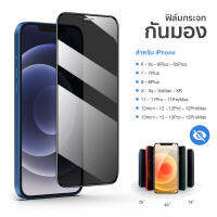 ฟิล์มกระจกนิรภัย ป้องกันการแอบมอง เต็มจอ iPhone 11 / 11Pro / 11Pro Max /12 / 12mini / 12Pro / 12ProMax/13/ 13mini/13Pro/13ProMax/ 6 / 6s / 7 / 8 / 6P / 7P / XR / X Tempered Glass Privacy#A-002