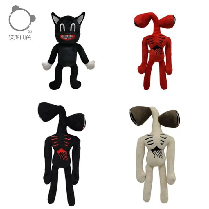 SOFTLIFE Police Siren Head Plush Toy Black and White Red Doll Doll ...