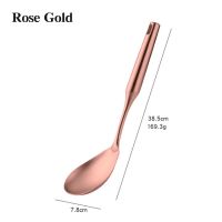 QTCF-1pc Cookware Stainless Steel Rose Gold Kitchen Utensils High-grade Kitchen Tool Functional Serving Spoon Soup Ladle Spatula