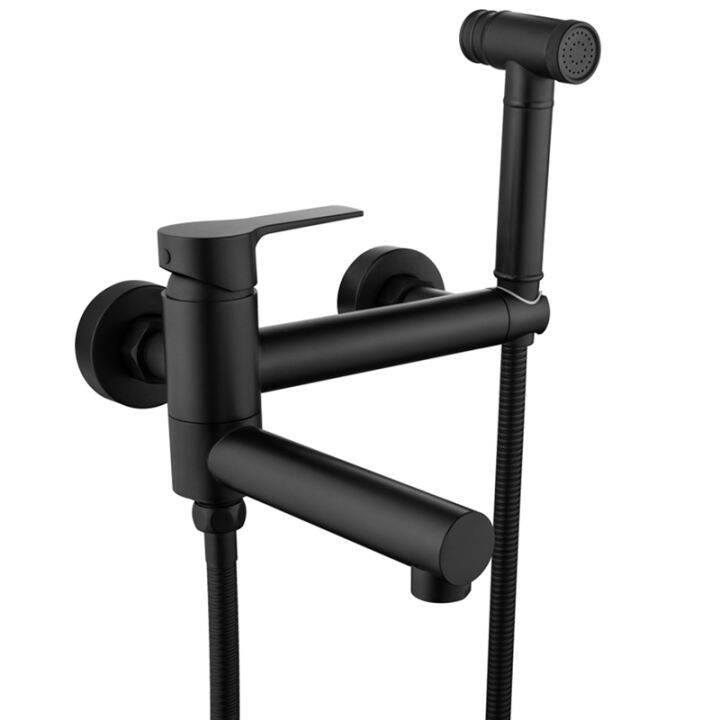 Bathtub Shower Faucet Brass Single Handle Waterfall Spout Wall Mounted