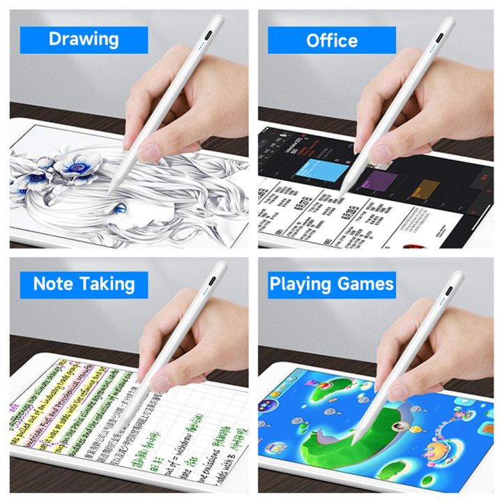 สำหรับปากกาสไตลัสแบบปฏิเสธฝ่ามือสำหรับอุปกรณ์เสริมสำหรับ-ipad-2021-2019-2018-air-5-mini-pro-ดินสอ-ipad-ปากกาแบบสัมผัสสำหรับสี