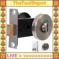 TheToolDepot Chaoshihui ลูกบิดประตูสแตนเลสล็อกอินดิเคเตอร์สีเขียวสีแดงลูกบิด Deadbolt หมุนหัวแม่มือล็อคความเป็นส่วนตัวของห้องน้ำที่จับฝักบัวอาบน้ำสลักเครื่องหมาย