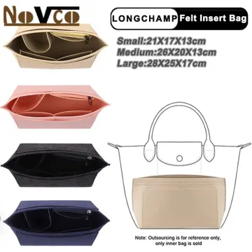 Felt Insert Bag Fits For Longchamp Handbag Liner Bag Felt Cloth Makeup Bag  Support Travel Portable Insert Purse Organizer