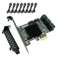 8-Port SATA3.0 Expansion Card PCIE Control Card PCIe SATA III 6Gbps PCI-E 1X 2X 4X 8X 16X Expansion Adapter Card