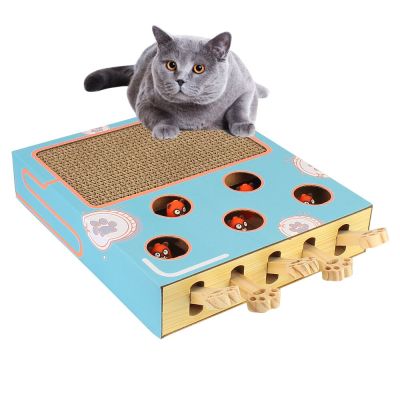 3 In 1ลูกแมวแท่งแมวน่ารักโดนโกเฟอร์เขาวงกตกล่องเกมโต้ตอบการศึกษาด้วยการไล่ล่าหนูของเล่นแมวไล่ล่า