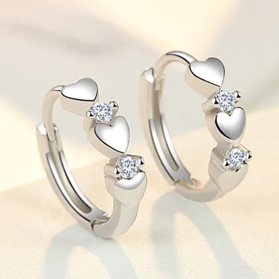 Huitan Dainty Small Hearts Women Hoop Earring Versatile Low-key Girl Daily Accessories Love Jewelry Valentine 39;s Day Gift Earring