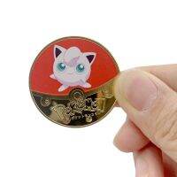 【CW】 Pikachu Coins Metal Silver Coins Pokemon Golden Pokemon Cards Anime Commemorative Coin Charizard Round Metal Coin Gift Box Toys