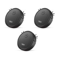 3X Robotic Vacuum Intelligent Low Noise Floor Sweeper Dust Catcher Carpet Cleaner ,Black