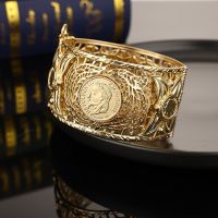 Algeria Ethinc Coin Head Decorative Women 39;s Bracelet Wedding Dress Wrist Ornament Hollow out Flower Opening Design Bracelet