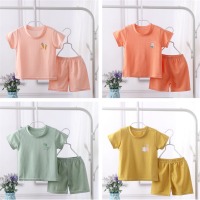 TINGQI New Kids Girls Summer Cool Clothing Sets Ice-silk Short-sleeved T-shirt + Short 2Pieces/set Candy Color Kids Girl Outfits Suit For 0-7 Years