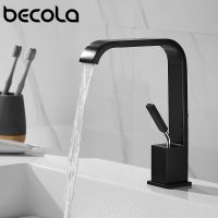 Becola อ่างประเภทก๊อกน้ำสำหรับห้องน้ำร้อนและเย็นก๊อกน้ำผสมทองเหลืองดำ/โครเมี่ยมชนิดอ่างล้างหน้าชุบเครนเครื่องผสมอ่างก๊อกน้ำ