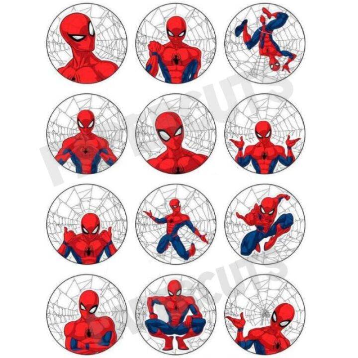 (:y12PCS SPIDERMAN PRINTED CUPCAKE TOPPERS SPIDEY CUPCAKE TOPPER | Lazada PH