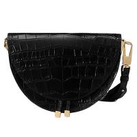 Saddle Bag Animal Print Alligator Leather Bag Round Handbag Women Vintage Half Moon Bags New Ins Fashion