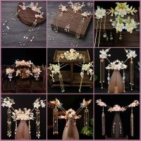 【YF】❉▩◈  Hanfu headdress tassel step shaking hairpin style super fairy hair crown full set of ancient